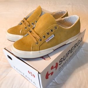 Superga Suede Fleece low sneakers | Mustard size 8